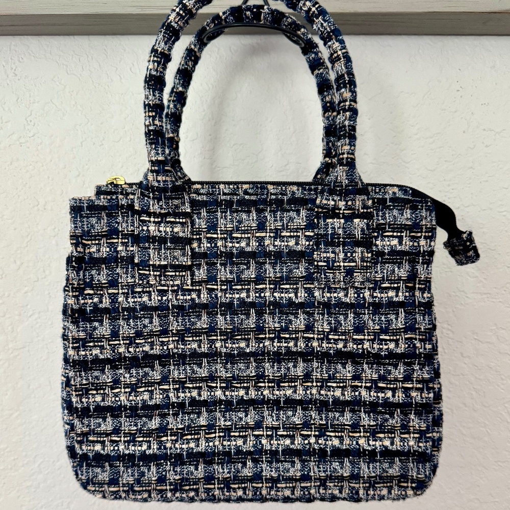 New J. Crew Tweed Houndstooth Structured Tote Bag Purse
